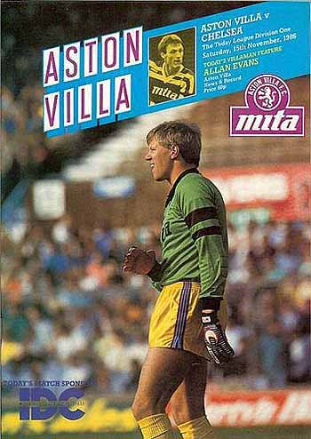 programme cover for Aston Villa v Chelsea, Saturday, 15th Nov 1986