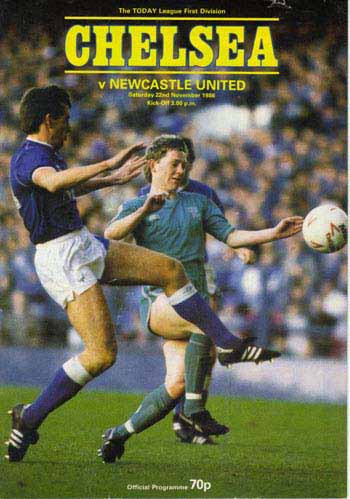 programme cover for Chelsea v Newcastle United, 22nd Nov 1986