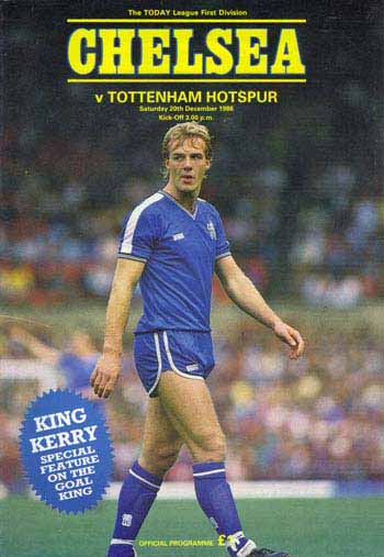 programme cover for Chelsea v Tottenham Hotspur, Saturday, 20th Dec 1986