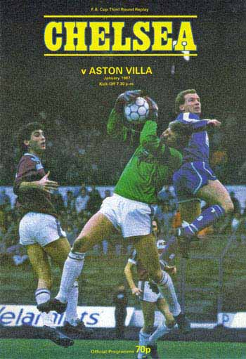 programme cover for Chelsea v Aston Villa, Wednesday, 21st Jan 1987