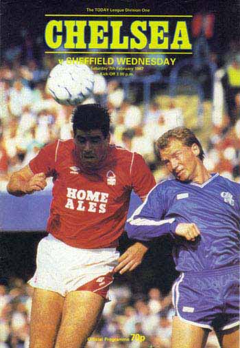 programme cover for Chelsea v Sheffield Wednesday, Saturday, 7th Feb 1987