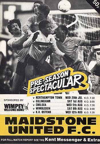 programme cover for Maidstone United v Chelsea, Wednesday, 5th Aug 1987
