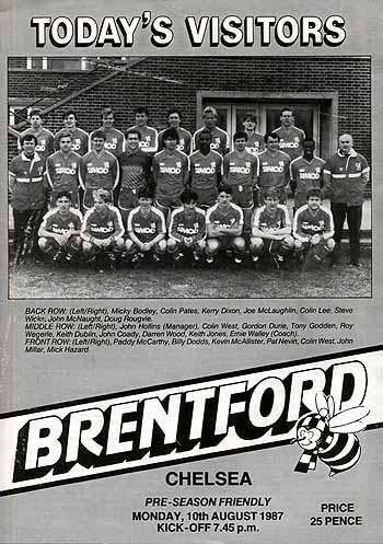 programme cover for Brentford v Chelsea, Monday, 10th Aug 1987