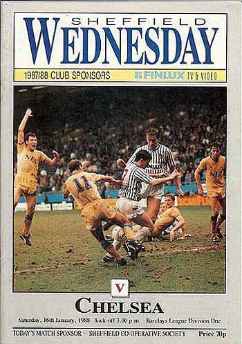 programme cover for Sheffield Wednesday v Chelsea, Saturday, 16th Jan 1988