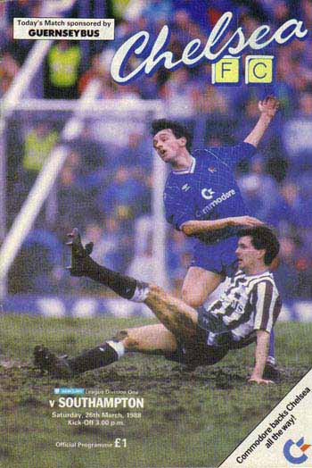 programme cover for Chelsea v Southampton, Saturday, 26th Mar 1988