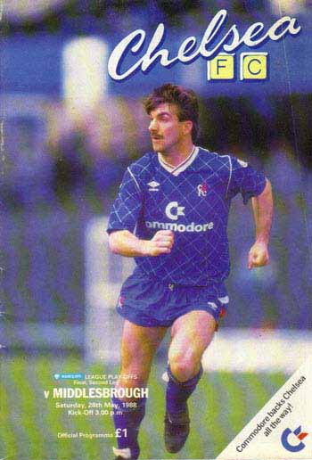 programme cover for Chelsea v Middlesbrough, Saturday, 28th May 1988