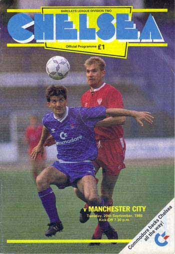 programme cover for Chelsea v Manchester City, 20th Sep 1988
