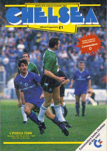 programme cover for Chelsea v Ipswich Town, 26th Dec 1988