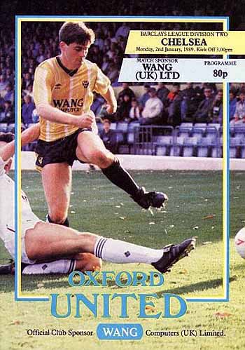 programme cover for Oxford United v Chelsea, Monday, 2nd Jan 1989