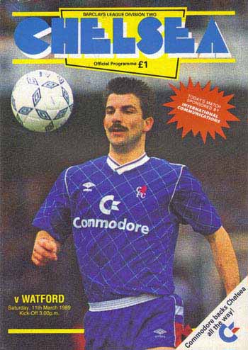 programme cover for Chelsea v Watford, Saturday, 11th Mar 1989
