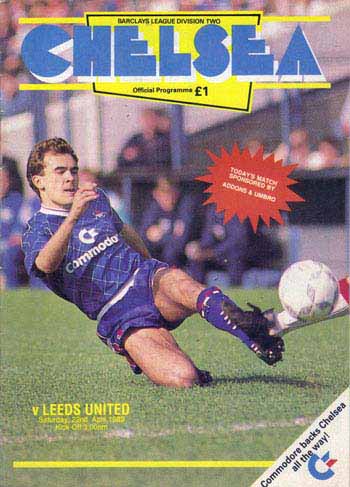 programme cover for Chelsea v Leeds United, Saturday, 22nd Apr 1989