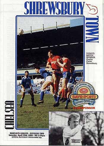 programme cover for Shrewsbury Town v Chelsea, 29th Apr 1989