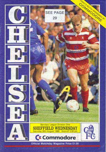 programme cover for Chelsea v Sheffield Wednesday, Saturday, 26th Aug 1989