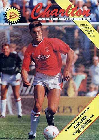 programme cover for Charlton Athletic v Chelsea, Tuesday, 29th Aug 1989