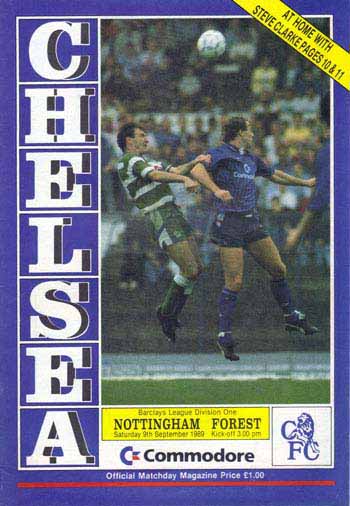 programme cover for Chelsea v Nottingham Forest, Saturday, 9th Sep 1989