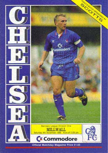 programme cover for Chelsea v Millwall, Saturday, 4th Nov 1989