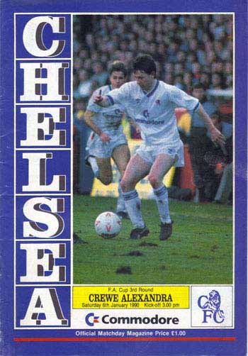programme cover for Chelsea v Crewe Alexandra, Saturday, 6th Jan 1990