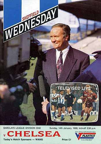 programme cover for Sheffield Wednesday v Chelsea, Sunday, 14th Jan 1990