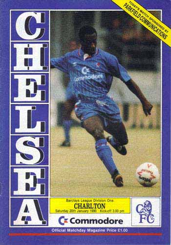 programme cover for Chelsea v Charlton Athletic, Saturday, 20th Jan 1990