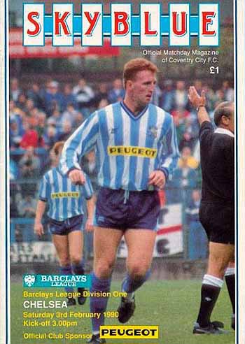 programme cover for Coventry City v Chelsea, Saturday, 3rd Feb 1990