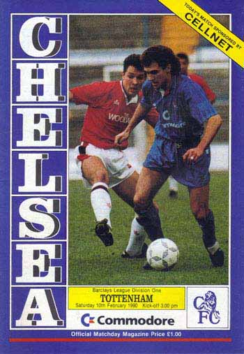programme cover for Chelsea v Tottenham Hotspur, Saturday, 10th Feb 1990