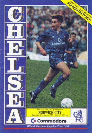 programme cover for Chelsea v Norwich City, Saturday, 10th Mar 1990