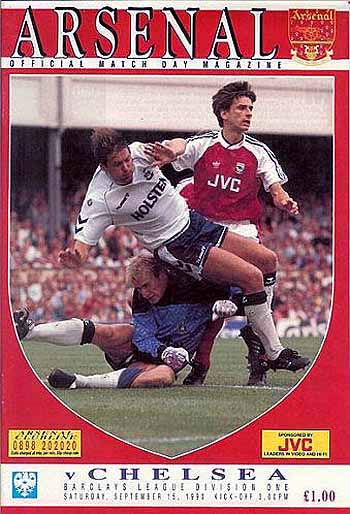 programme cover for Arsenal v Chelsea, Saturday, 15th Sep 1990