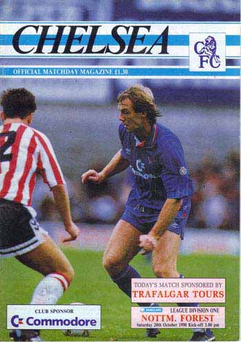 programme cover for Chelsea v Nottingham Forest, Saturday, 20th Oct 1990