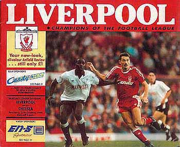 programme cover for Liverpool v Chelsea, Saturday, 27th Oct 1990