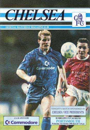 programme cover for Chelsea v Portsmouth, Wednesday, 31st Oct 1990