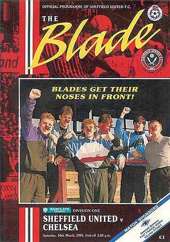programme cover for Sheffield United v Chelsea, Saturday, 16th Mar 1991