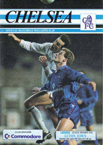 programme cover for Chelsea v Luton Town, Saturday, 6th Apr 1991