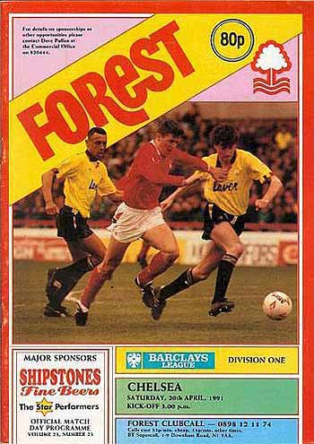 programme cover for Nottingham Forest v Chelsea, Saturday, 20th Apr 1991