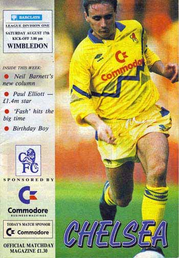 programme cover for Chelsea v Wimbledon, Saturday, 17th Aug 1991