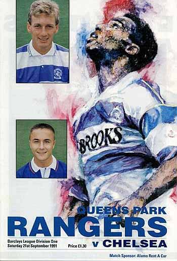 programme cover for Queens Park Rangers v Chelsea, Saturday, 21st Sep 1991