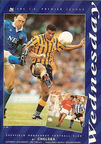 programme cover for Sheffield Wednesday v Chelsea, Saturday, 22nd Aug 1992