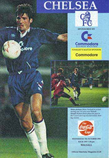 programme cover for Chelsea v Walsall, Wednesday, 7th Oct 1992