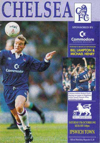 programme cover for Chelsea v Ipswich Town, Saturday, 17th Oct 1992