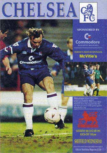 programme cover for Chelsea v Sheffield Wednesday, Saturday, 30th Jan 1993