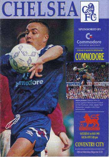 programme cover for Chelsea v Coventry City, Saturday, 1st May 1993
