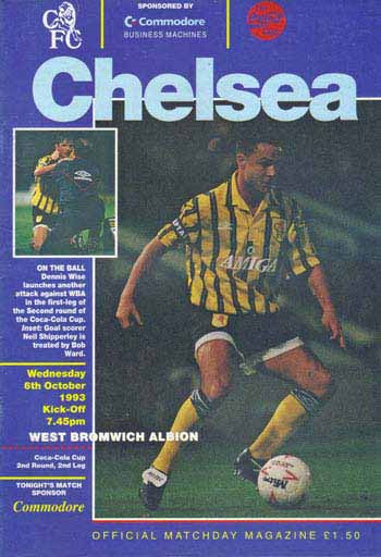 programme cover for Chelsea v West Bromwich Albion, Wednesday, 6th Oct 1993