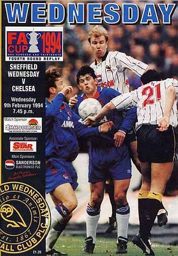 programme cover for Sheffield Wednesday v Chelsea, Wednesday, 9th Feb 1994