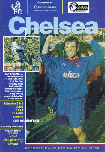 programme cover for Chelsea v Leeds United, Saturday, 23rd Apr 1994