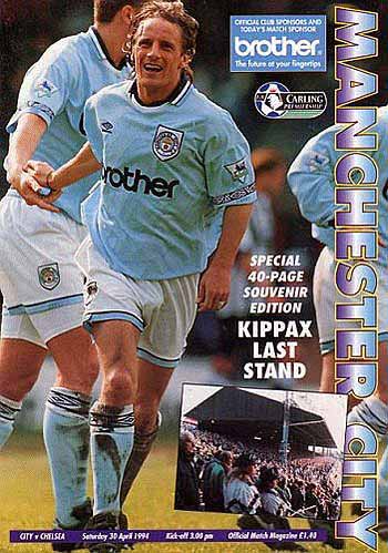 programme cover for Manchester City v Chelsea, Saturday, 30th Apr 1994
