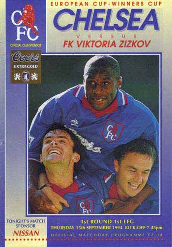 programme cover for Chelsea v Viktoria Zizkov, Thursday, 15th Sep 1994