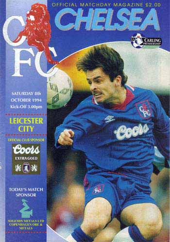 programme cover for Chelsea v Leicester City, Saturday, 8th Oct 1994