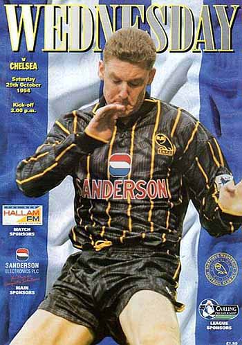 programme cover for Sheffield Wednesday v Chelsea, Saturday, 29th Oct 1994