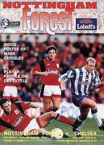 programme cover for Nottingham Forest v Chelsea, Saturday, 19th Nov 1994