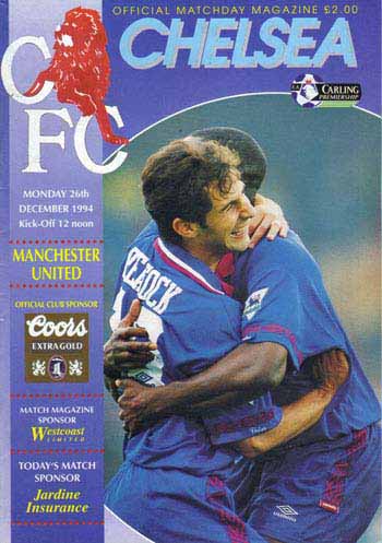 programme cover for Chelsea v Manchester United, Monday, 26th Dec 1994