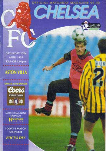 programme cover for Chelsea v Aston Villa, Saturday, 15th Apr 1995